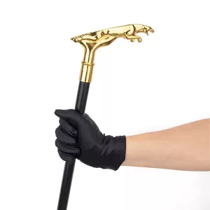 Gold Leopard Handle Cane Decorative Walking Stick