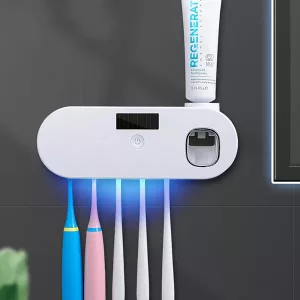Toothbrush UV Sanitizing Holder Toothpaste Squeezer