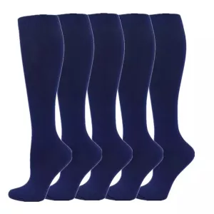 5 Pairs High Graduated Compression Socks - Blue
