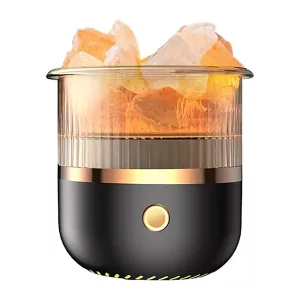 Crystal Salt Air Humidifier USB Aroma Diffuser - Black