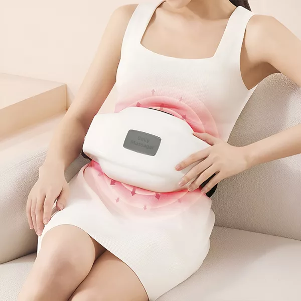 massage machine, electric massager, stomach massager, belly massager, heating massager, abdominal massager, tummy massager, kneading massager