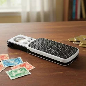Folding Pocket Magnifying Glass with LED