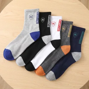 5 Pairs Breathable Bamboo Sports Crew Socks