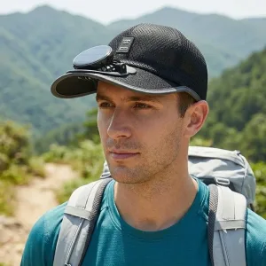 Breathable Baseball Cap Wide Brim Sun Hat with Solar Fan
