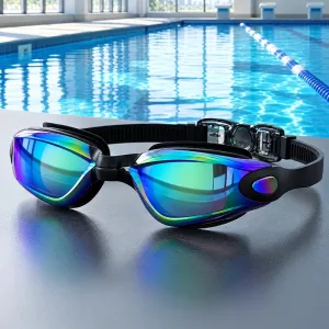 Silicone Anti-Fog Polycarbonate UV Protection Swimming Goggles